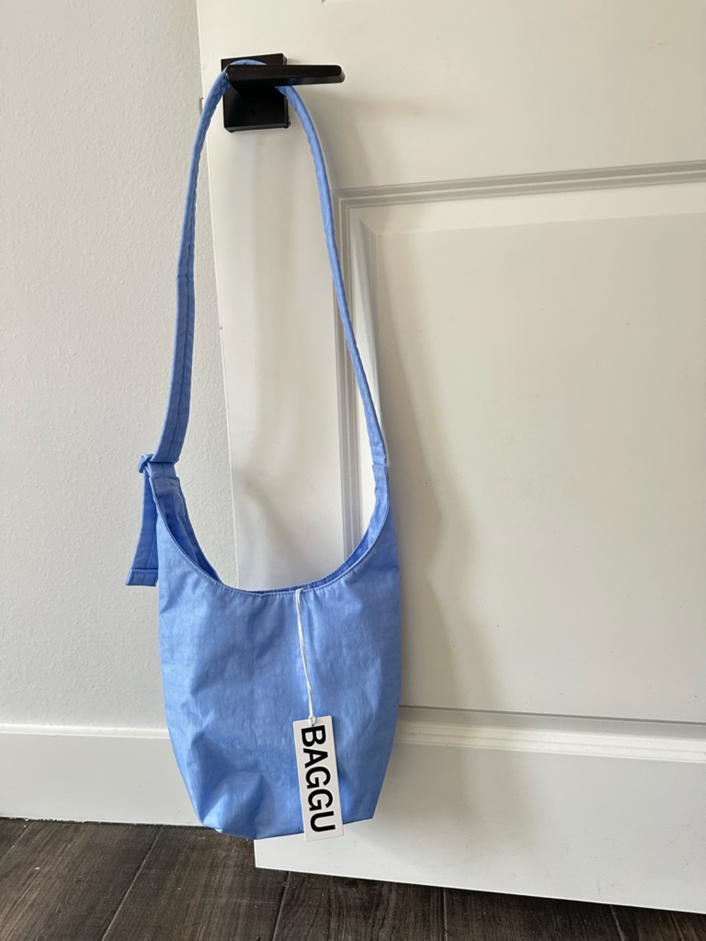 BAGGU French Blue Small Nylon Sling Bag - Picture 2 of 6